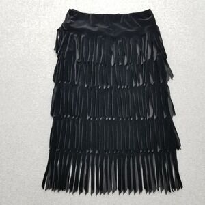 Tadashi‎ Shoji Skirt Womens Medium Black Velour 28x28